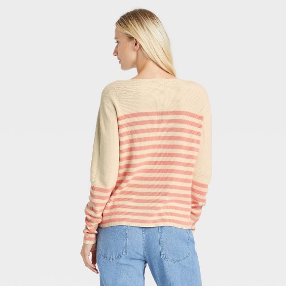 Women's Boat Neck Pullover Sweater - Who What Wear™ Striped - Picture 2 of 3
